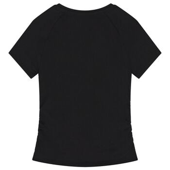 Girls Black Embellished Logo T-Shirt