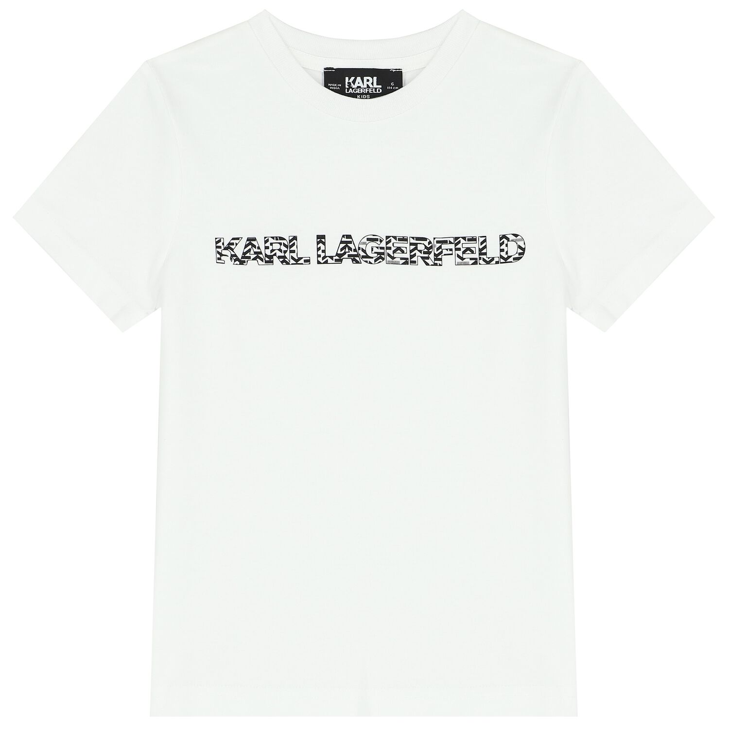 تيشيرت أولاد بالشعار باللون الأبيض, 2, hi-res