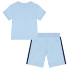 Boys Blue Logo Shorts Set, 1, hi-res