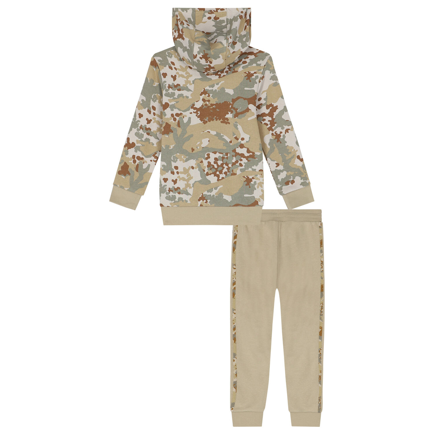 Beige & Green Trefoil Logo Camouflage Tracksuit, 1, hi-res