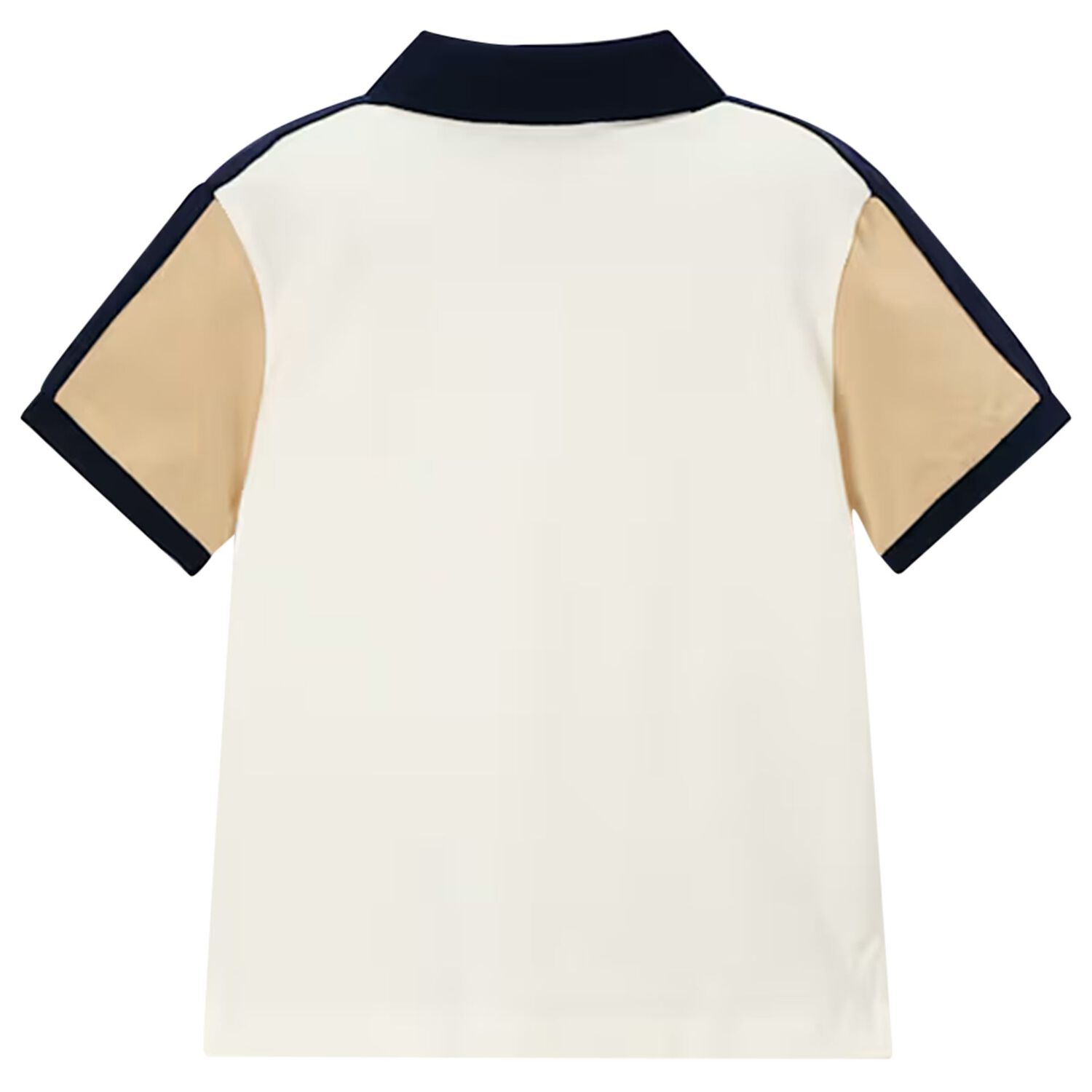Boys White & Beige Logo Polo Shirt, 1, hi-res