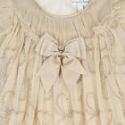 Girls Beige 3D Chain Tulle Isabella Dress, 1, hi-res
