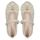 Girls Gold Bow Shoes, 1, hi-res