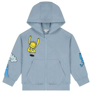 Boys Blue Hooded Zip Up Top