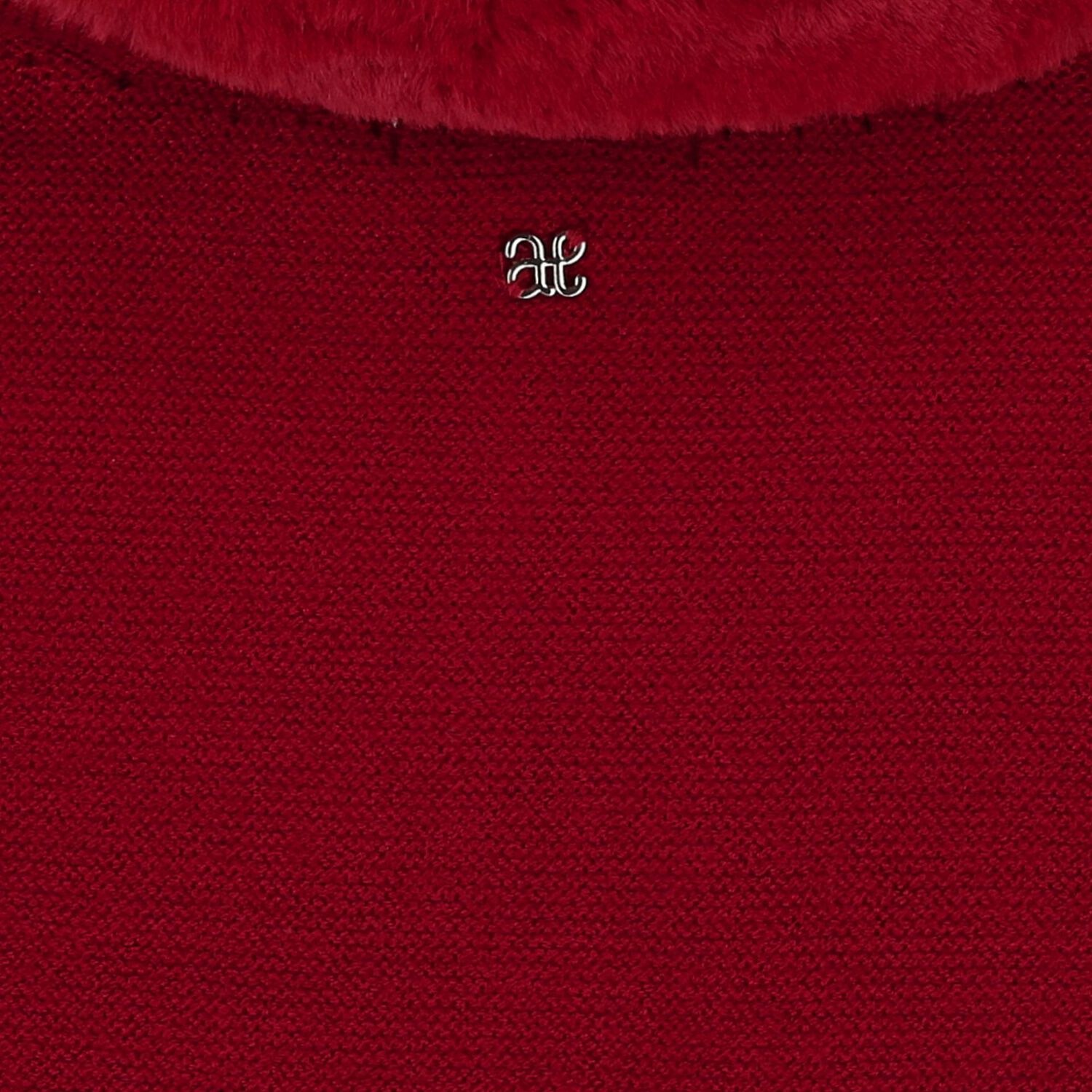 Baby Girls Red Faux Fur Cardigan, 1, hi-res