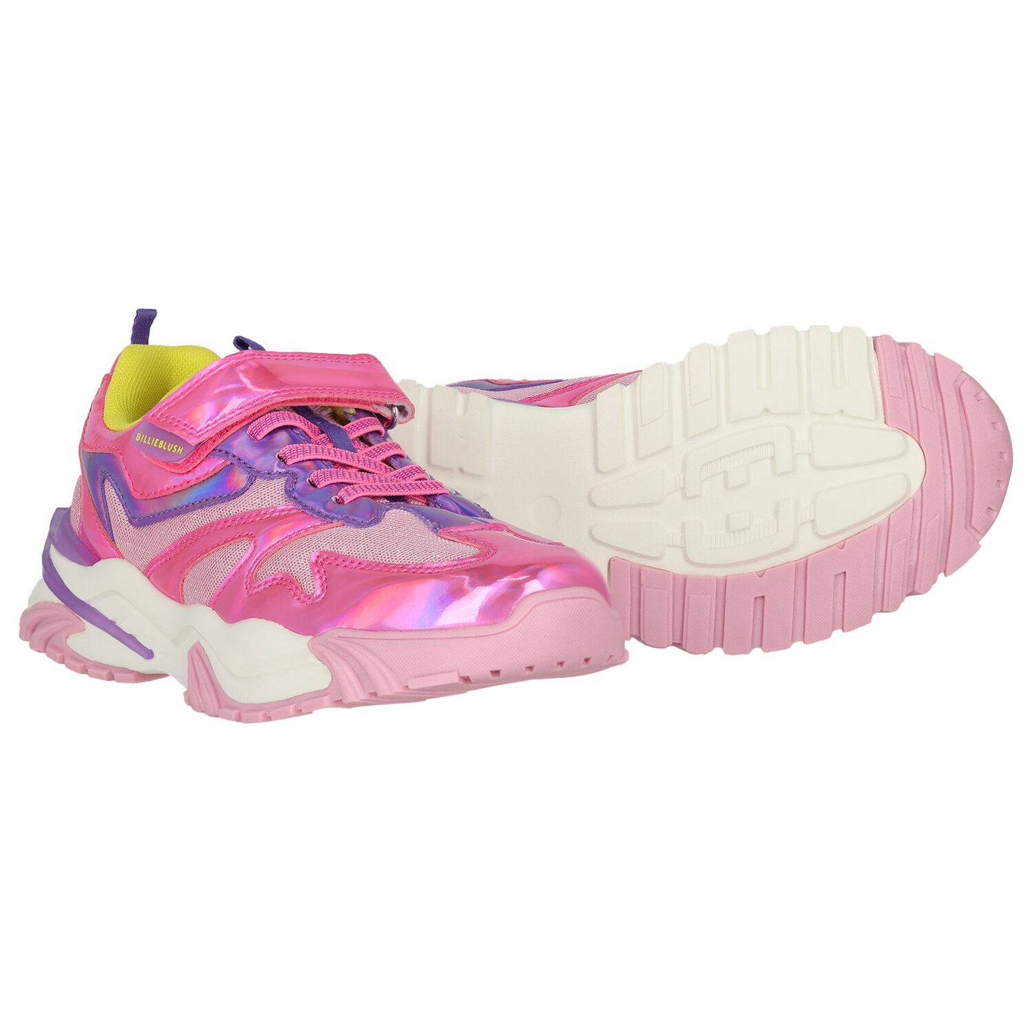Girls Iridescent Pink Trainers, 1, hi-res