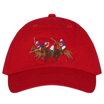 قبعة بشعار أحمر للأولاد