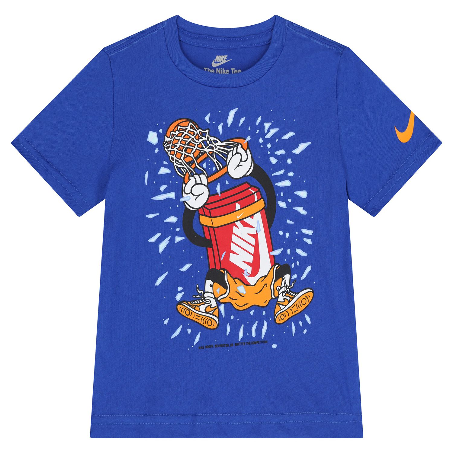 تيشيرت اولاد بالشعار باللون الازرق , 1, hi-res