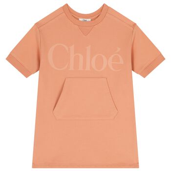 Girls Mini Me Orange Logo Dress