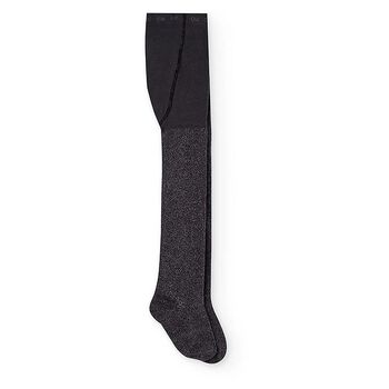Girls Black Glittery Tights