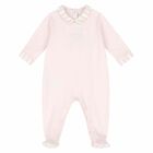 Baby Girls Pink Logo Babygrow, 1, hi-res