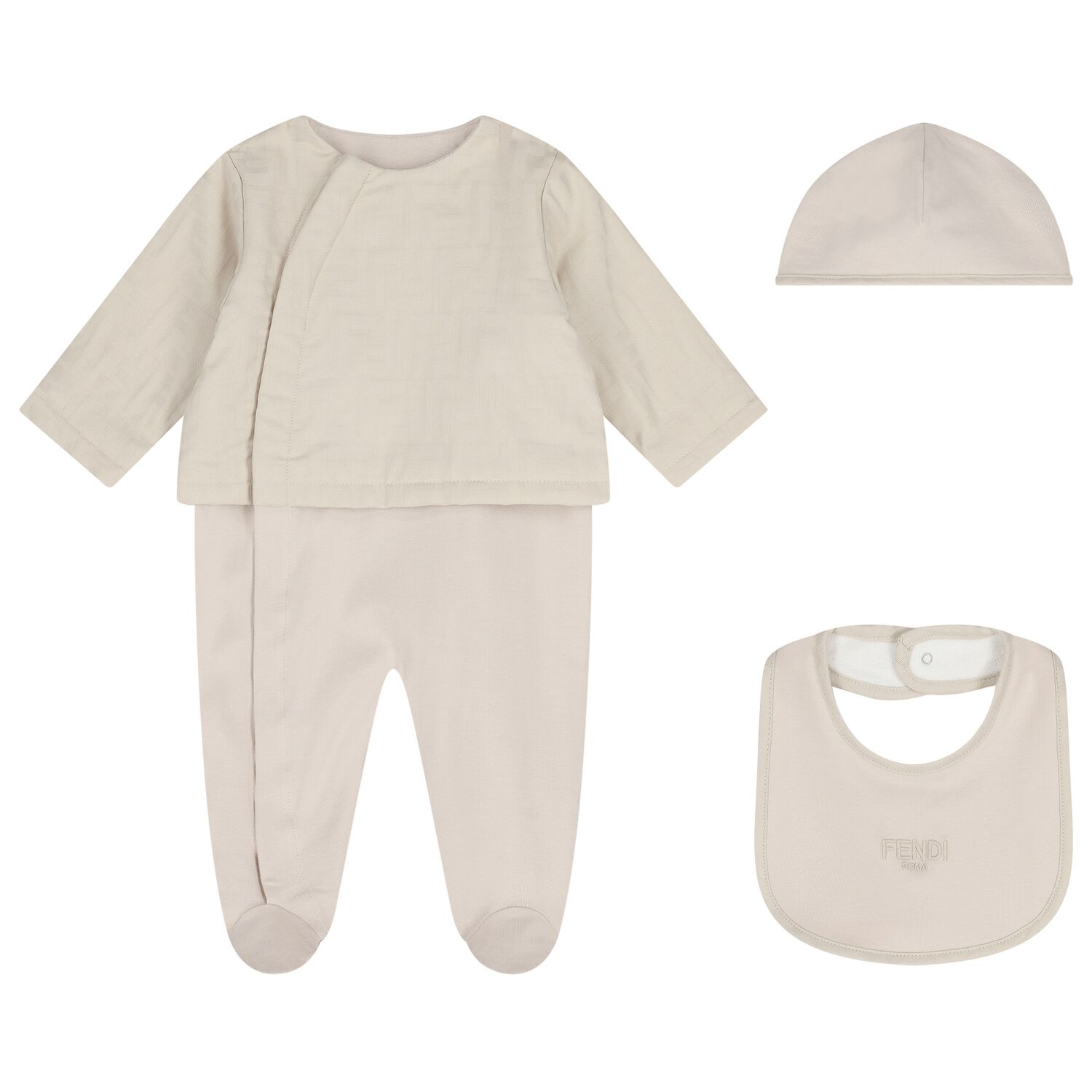 Beige Logo Babygrow Gift Set, 1, hi-res