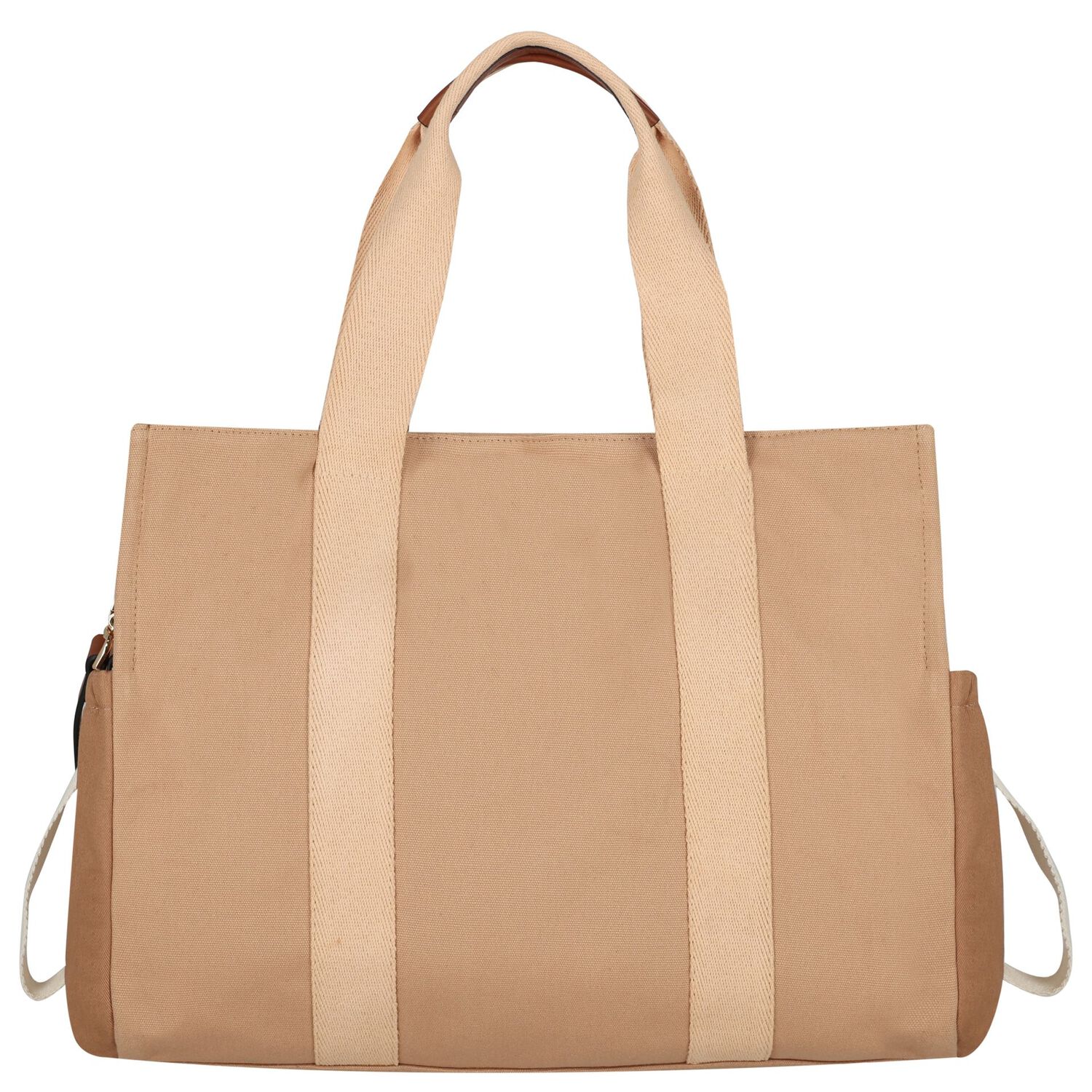 Beige Logo Canvas Baby Changing Bag, 1, hi-res