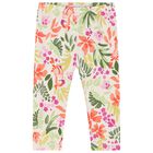 طقم ليجنز باللون البرتقالي والعاجي للبنات, 1, hi-res