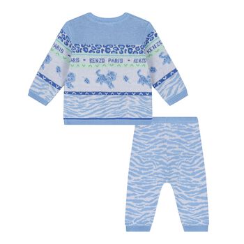 Baby Boys Blue Logo Trousers Set