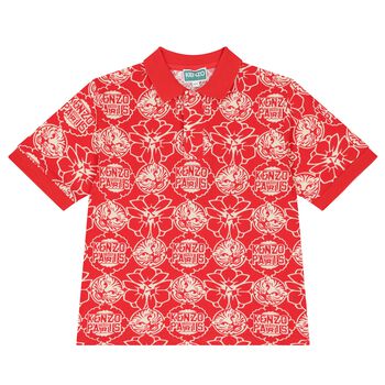 Boys Red Logo Polo Shirt