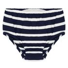 Baby Girls White & Navy Blue Dress Set, 1, hi-res