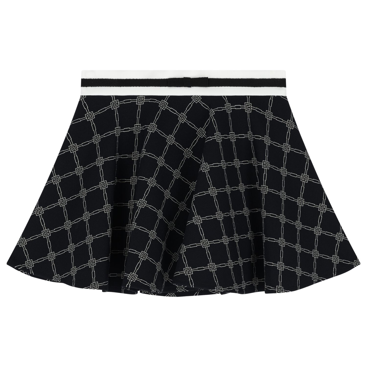 تنورة بنات بالشعار باللون الكحلي, 1, hi-res