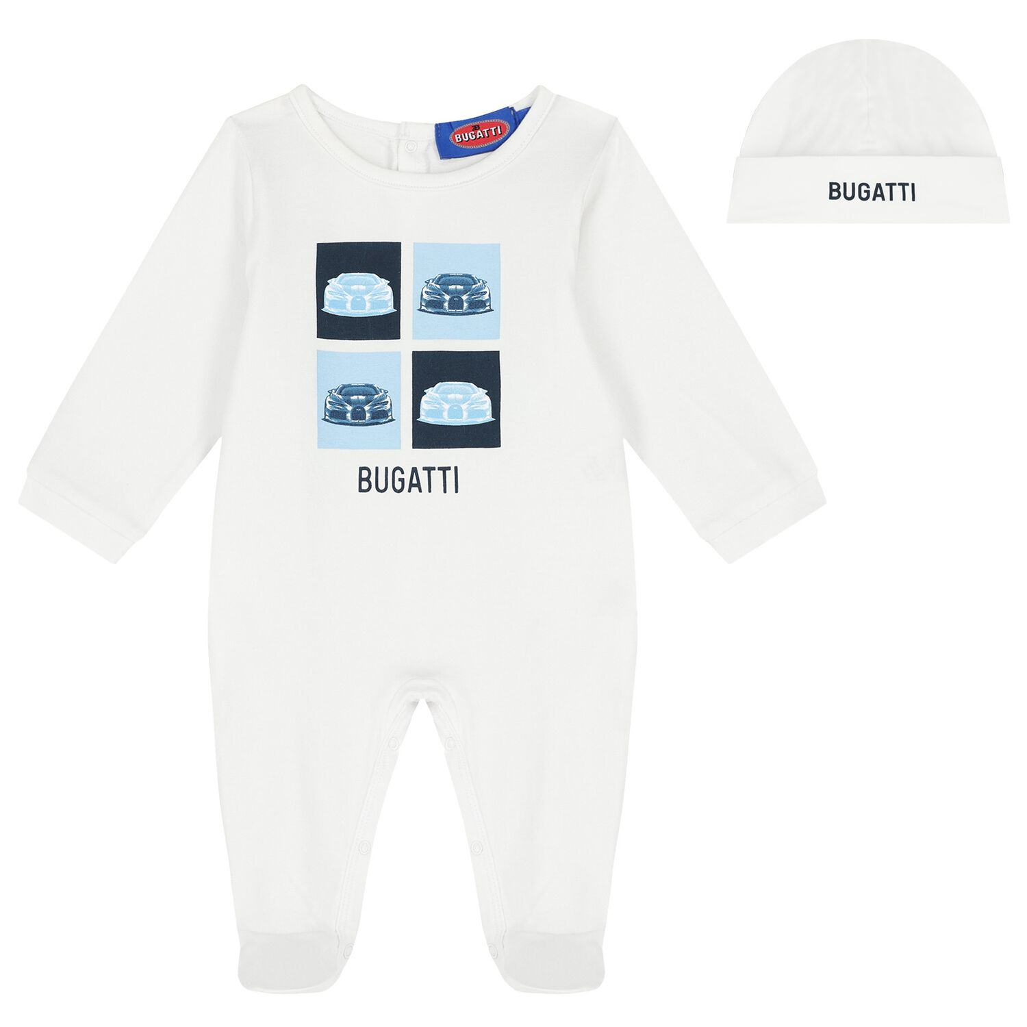 Baby Boys White Logo Babygrow Set, 1, hi-res