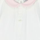 Baby Girls White & Pink Babygrow, 1, hi-res