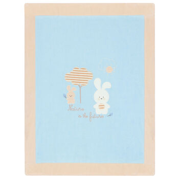 Baby Boys Blue Rabbit Blanket