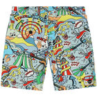 Boys Blue Logo Shorts, 1, hi-res