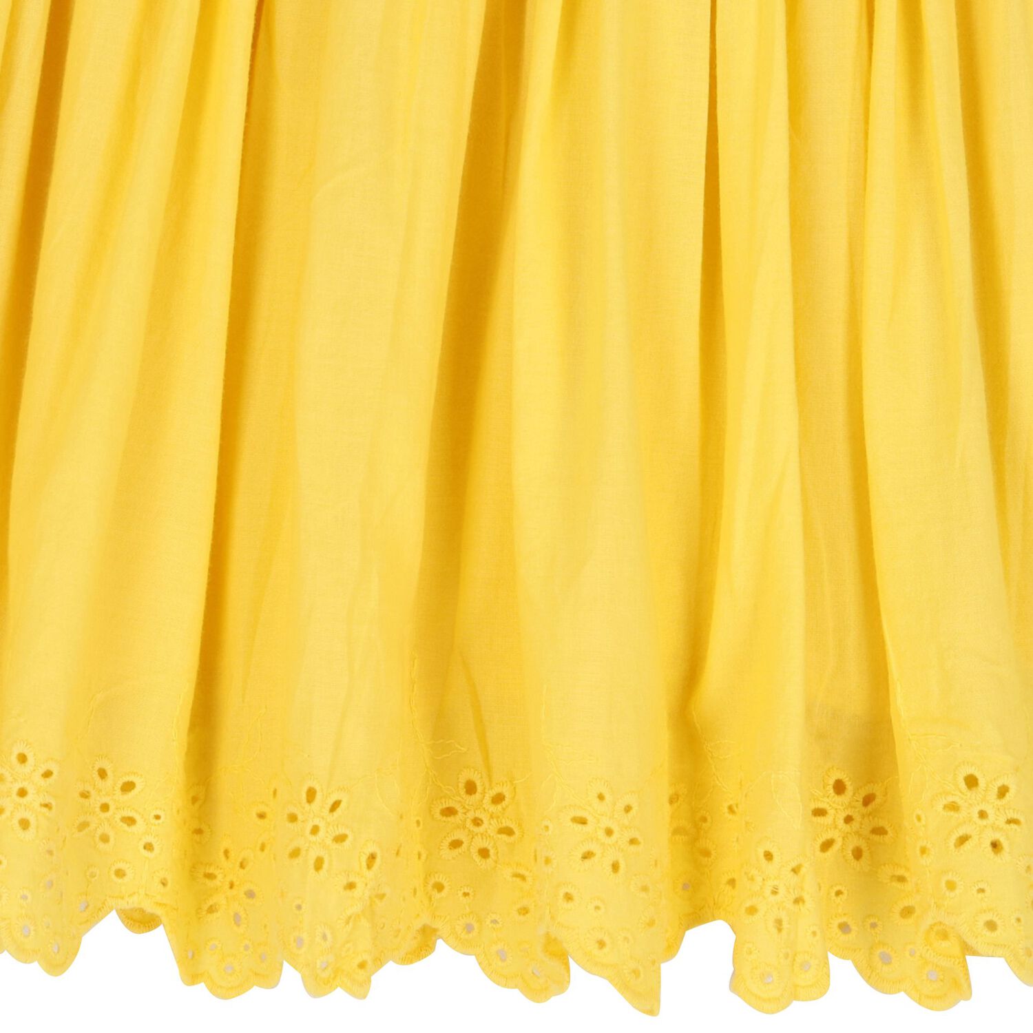 Girls Yellow Broderie Anglaise Skirt, 1, hi-res