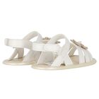 Baby Girls Ivory Flower Sandals, 1, hi-res
