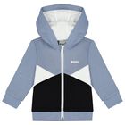 Younger Boys Blue & Black Logo Tracksuit, 1, hi-res