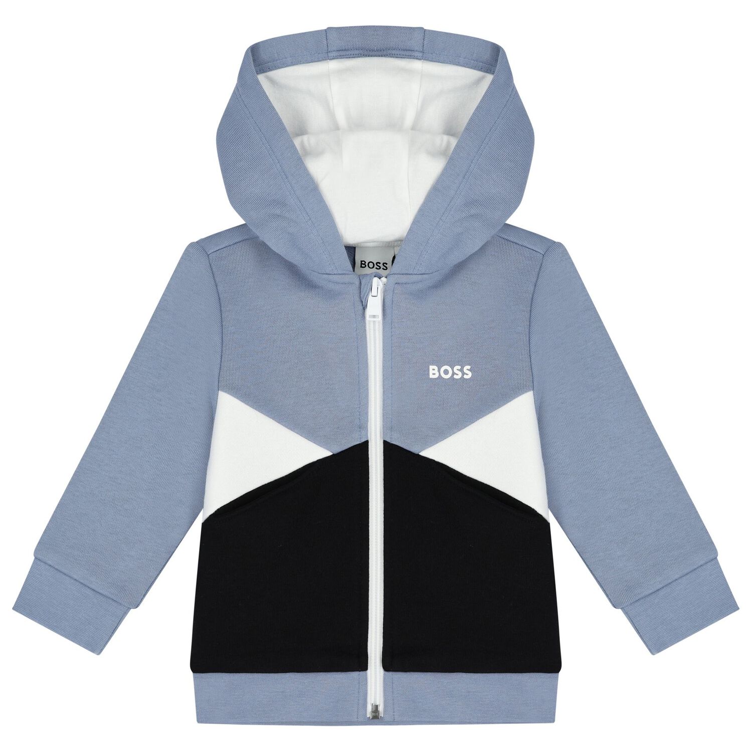 Younger Boys Blue & Black Logo Tracksuit, 1, hi-res