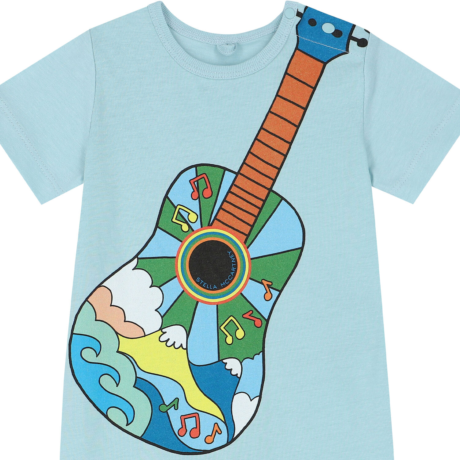 Baby Boys Blue Guitar Romper, 1, hi-res