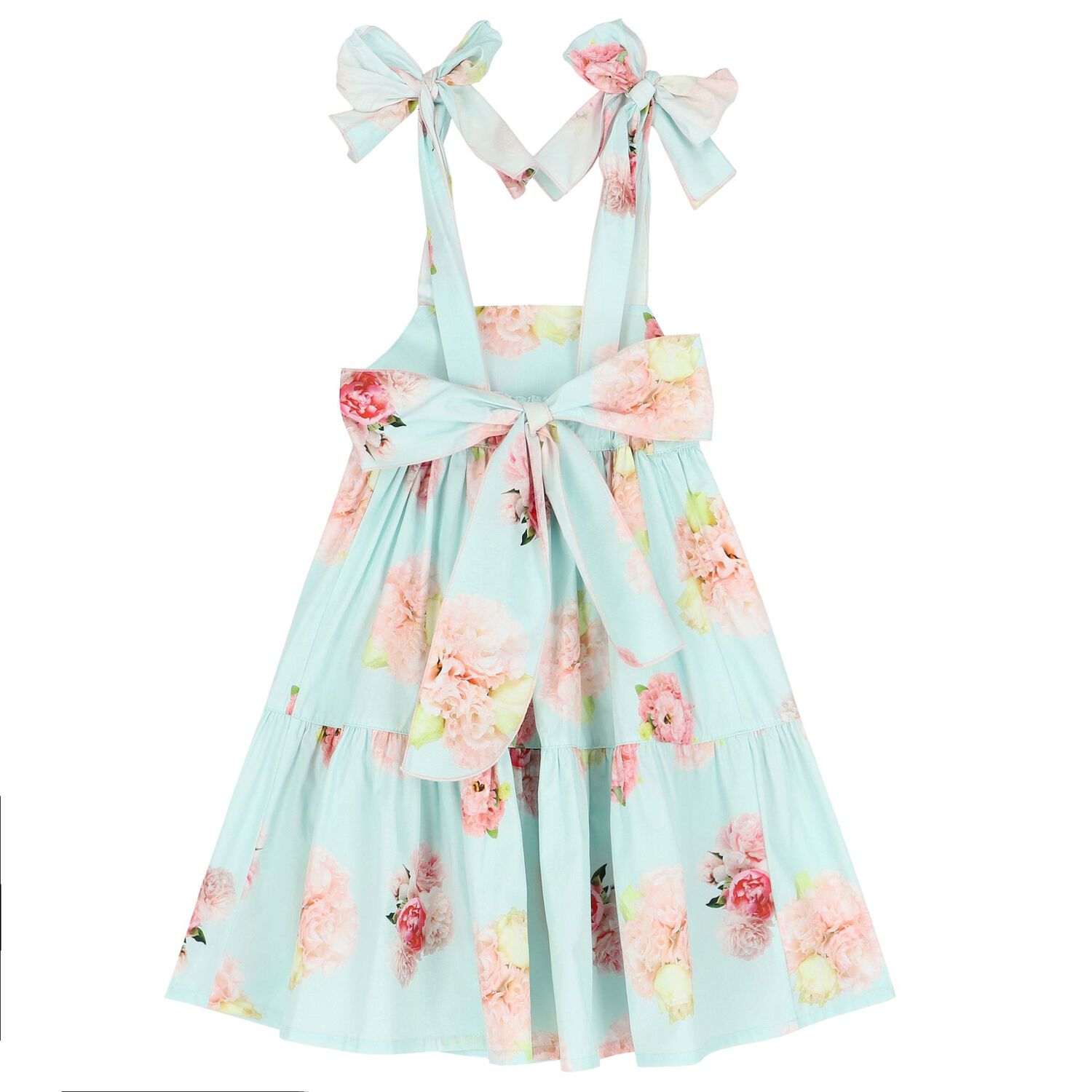 فستان بنات بفيونكة باللون الأزرق, 1, hi-res image number null