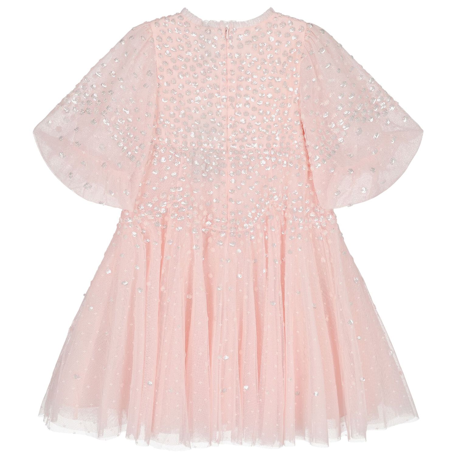 Girls Pink Sequin Tulle Dress , 1, hi-res