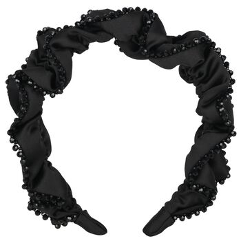 Girls Black Lavinia Beaded Headband