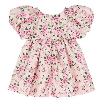 Baby Girls Pink Floral Puff Sleeve Dress