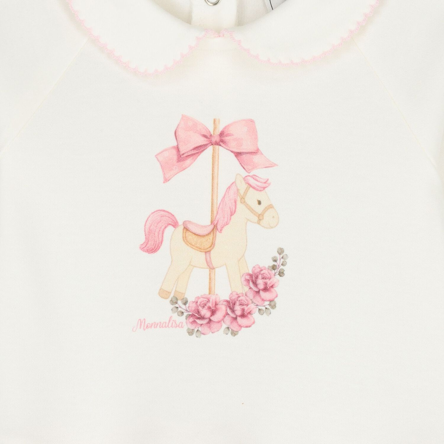 Baby Girls Ivory & Pink Carousel Babygrow Gift Set, 1, hi-res