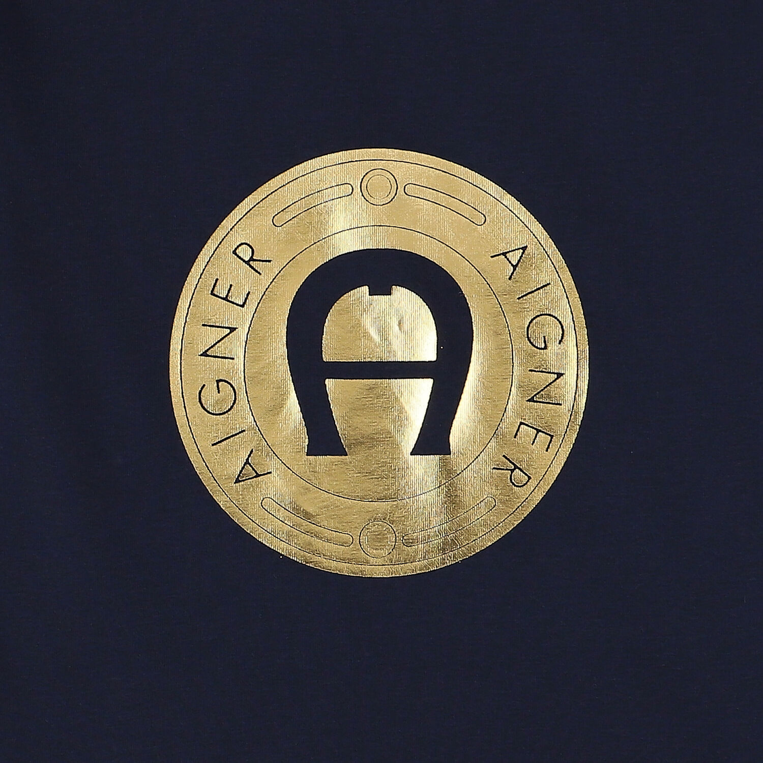 Younger Boys Navy Blue Logo Long Sleeve Top, 1, hi-res