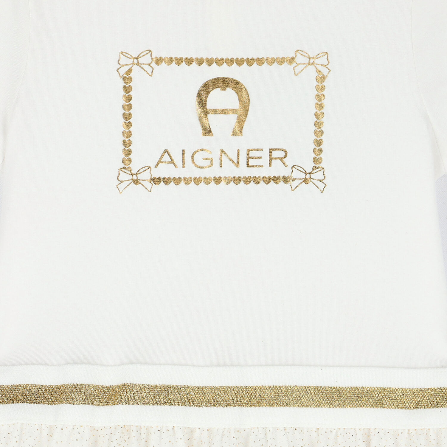 Girls White Logo Dress, 1, hi-res