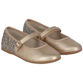 Girls Gold Glitters Ballerina Shoes
