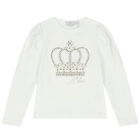 Girls White & Red Sequin Skirt Set, 1, hi-res