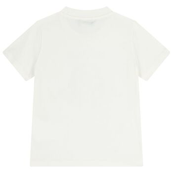 Girls White Embellished Medusa Logo T-Shirt