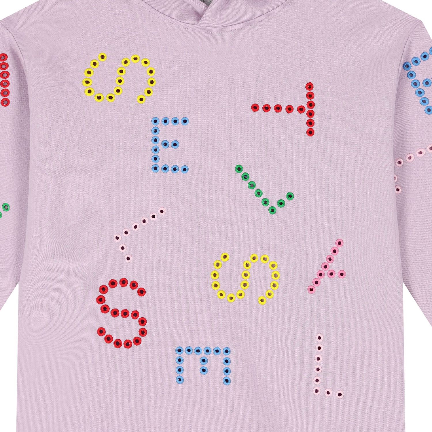 فستان بنات هودي  بالشعار باللون بنفسجي , 1, hi-res