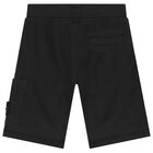 Boys Black Logo Shorts, 2, hi-res