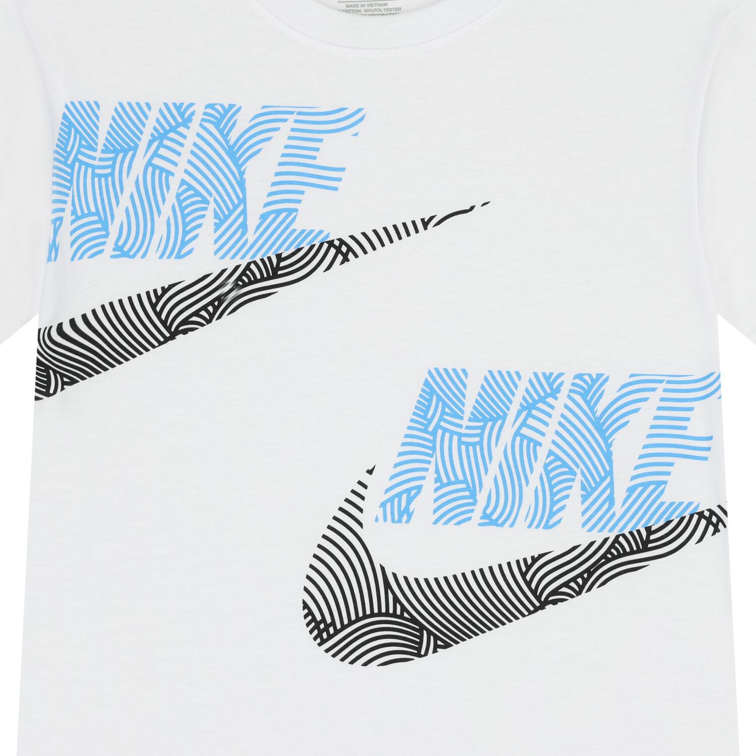 Boys White & Beige Logo Shorts Set, 1, hi-res