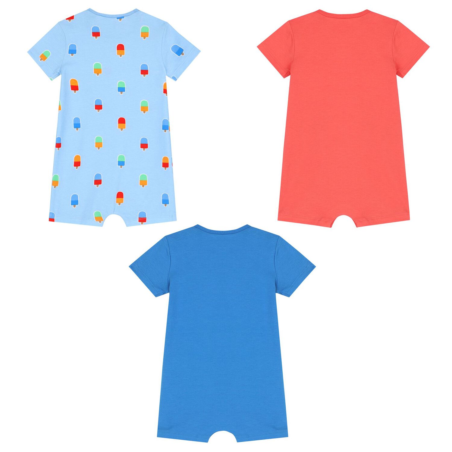 Baby Boys Red & Blue Rompers ( 3-Pack ), 1, hi-res