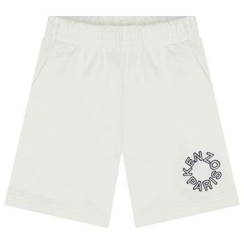 White Logo Shorts
