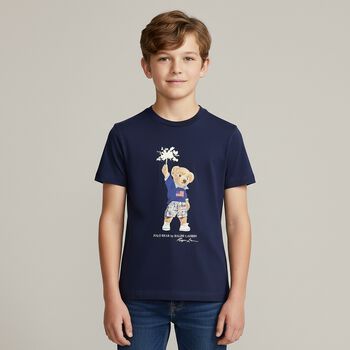 Boys Navy Blue Polo Bear T-Shirt