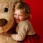 Younger Girls Beige Knitted Cardigan, 2, hi-res