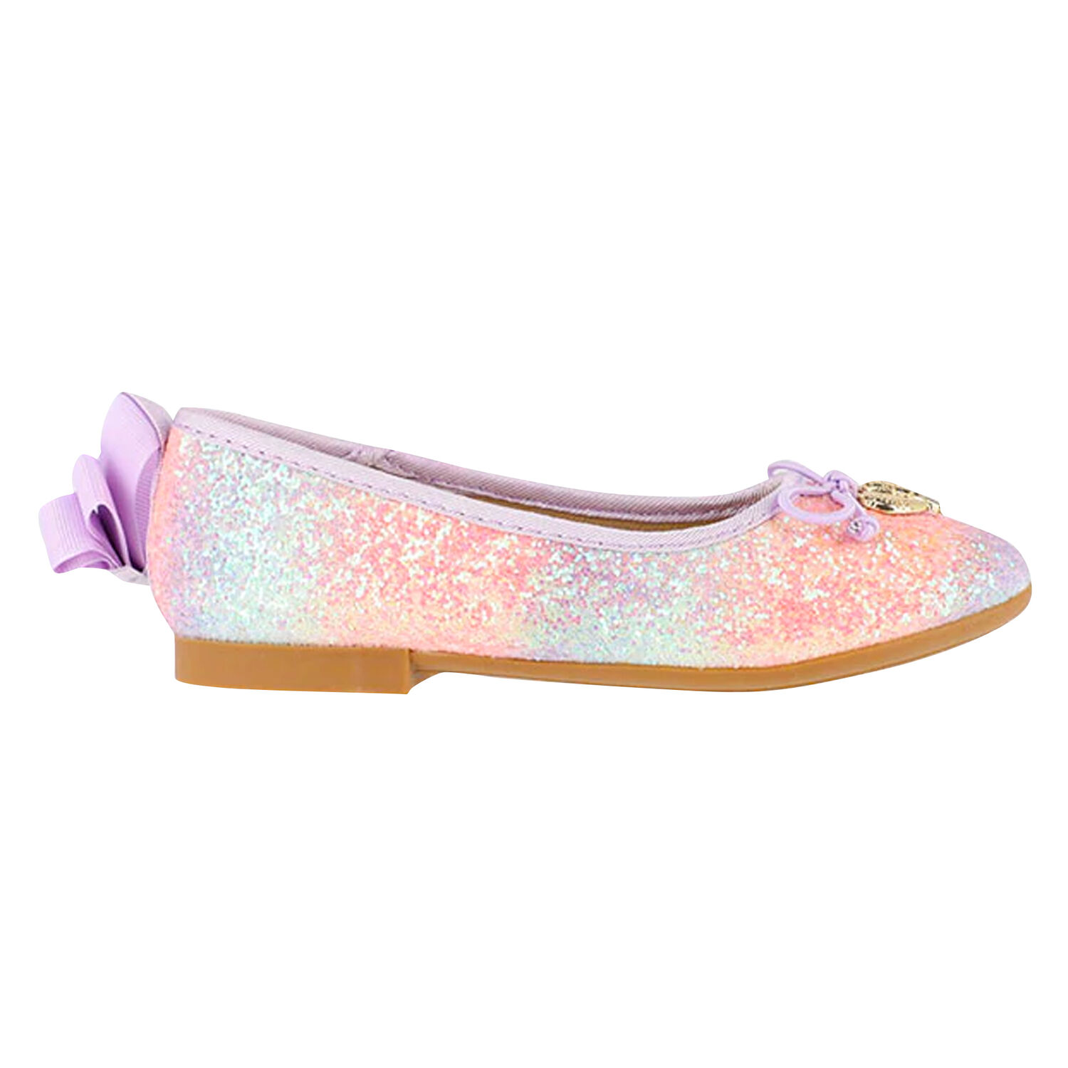 Girls Lilac Rainbow Glitter Shoes, 2, hi-res image number null