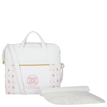 White & Pink Logo Baby Changing Bag ( 42cm )